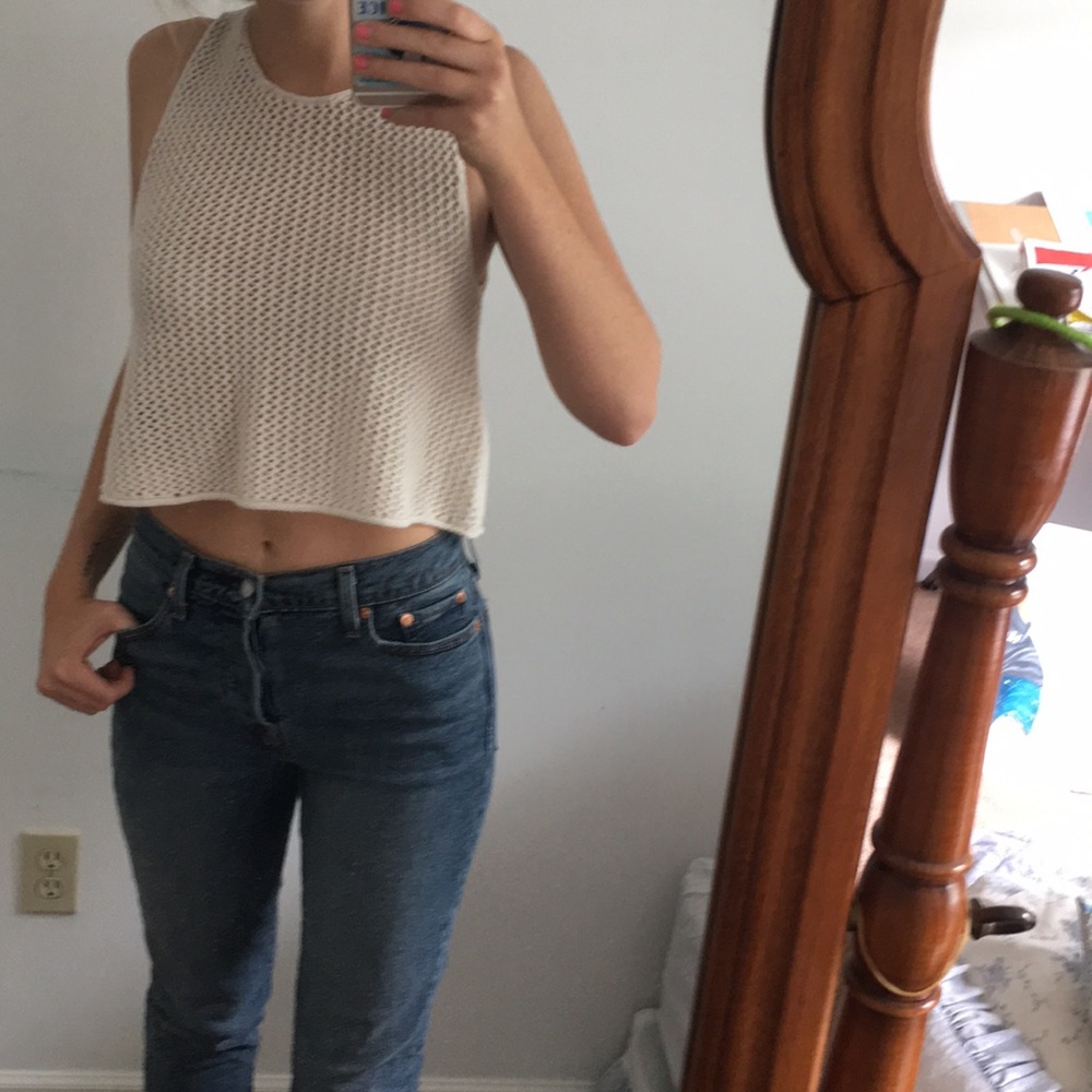Beachy knit cropped tank